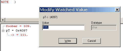 Modify a watched value